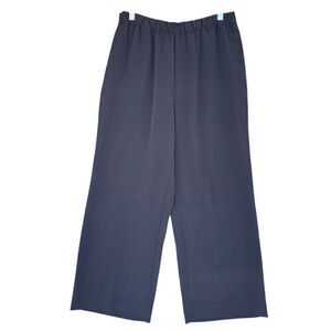 New Cynthia Rowley Black Flowy Pants Straight Leg Pockets Elastic Waist Medium